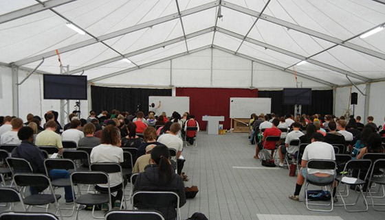 Figure 3: Temporary classrooms at the University of Canterbury. Photograph courtesy of Earthquake Engineering Research Institute, Lori Peek.