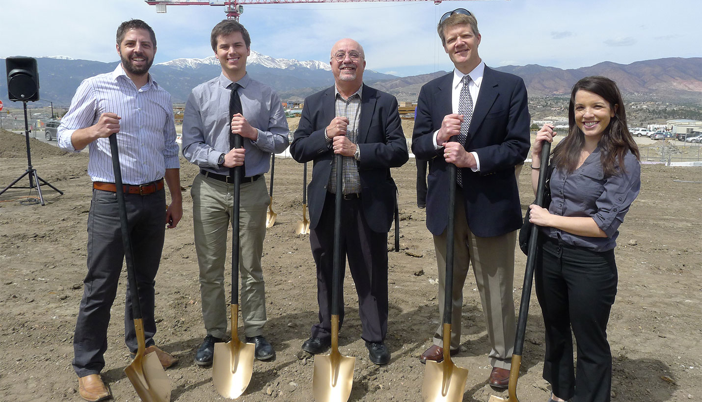 From left to right, Topher Kleingartner, Keegan Hebert, Chris Carvell, Charlie Schmidt, and Mackenzie Manson - 