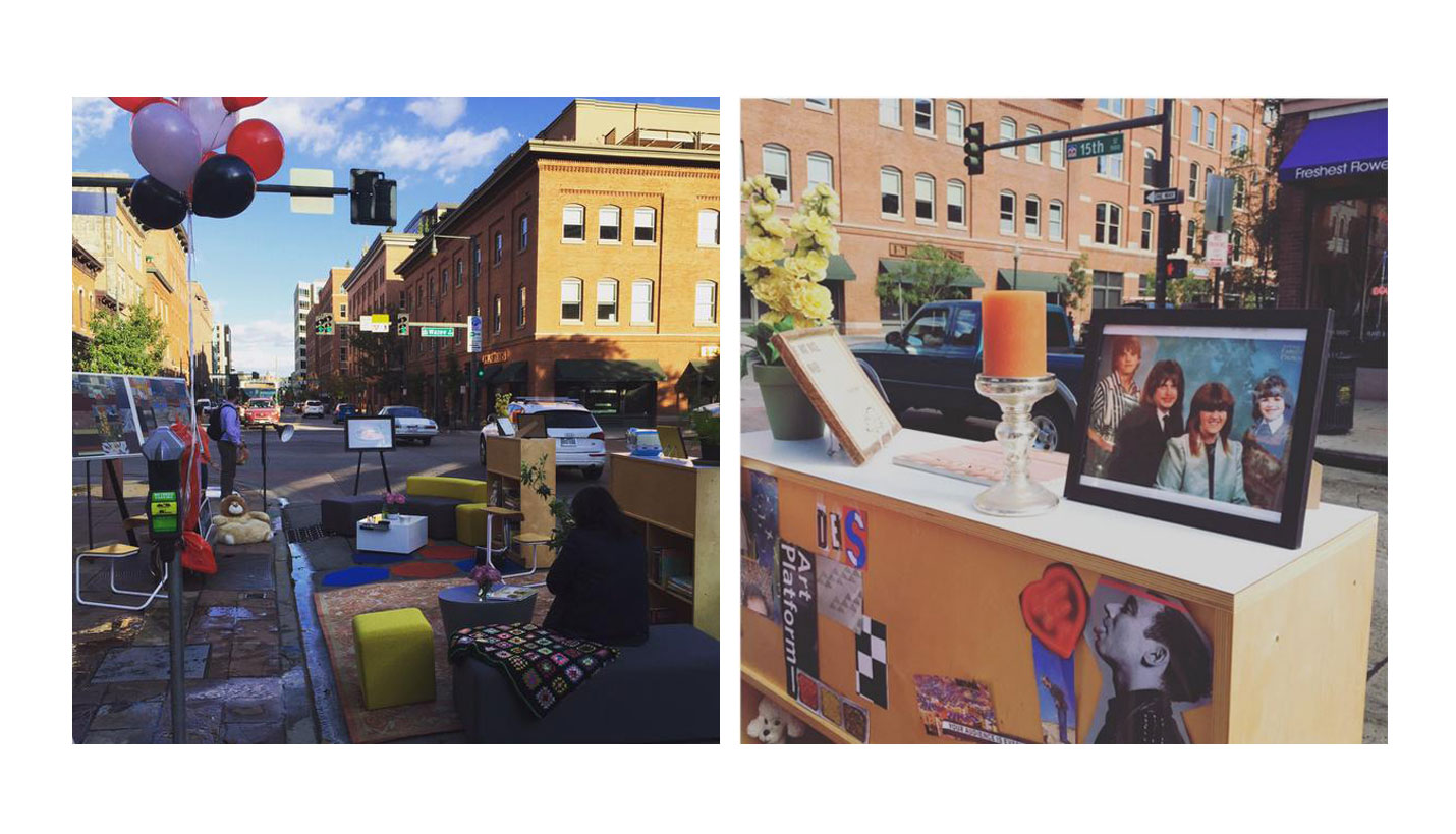 Page and Knoll collaborate on a design living room for Denver Parking Day 2015 - 