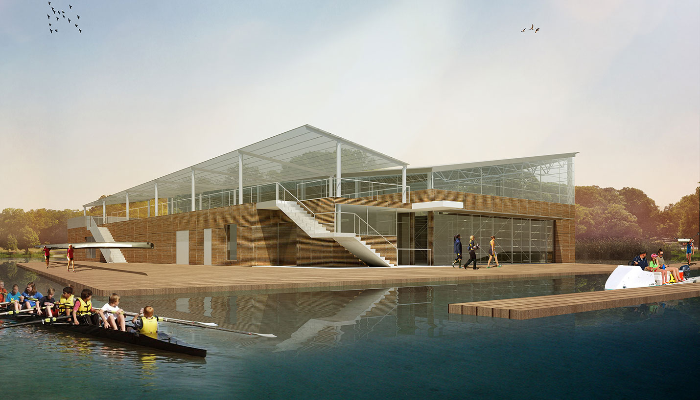 Unbuilt Dallas Community Boathouse at White Rock Lake - 