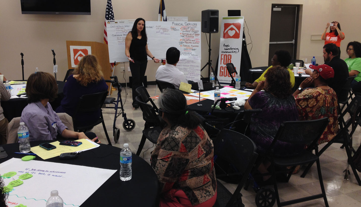 Associate Principal Jamie Flatt  attends community meeting for East Aldine to gain feedback. - 