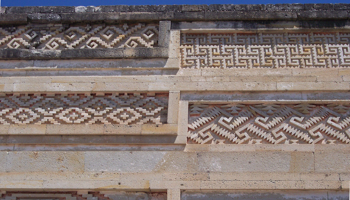 Detail of brickwork in a Zapotec archaeological site dating as far back as 100 CE. - Ricardo Munoz