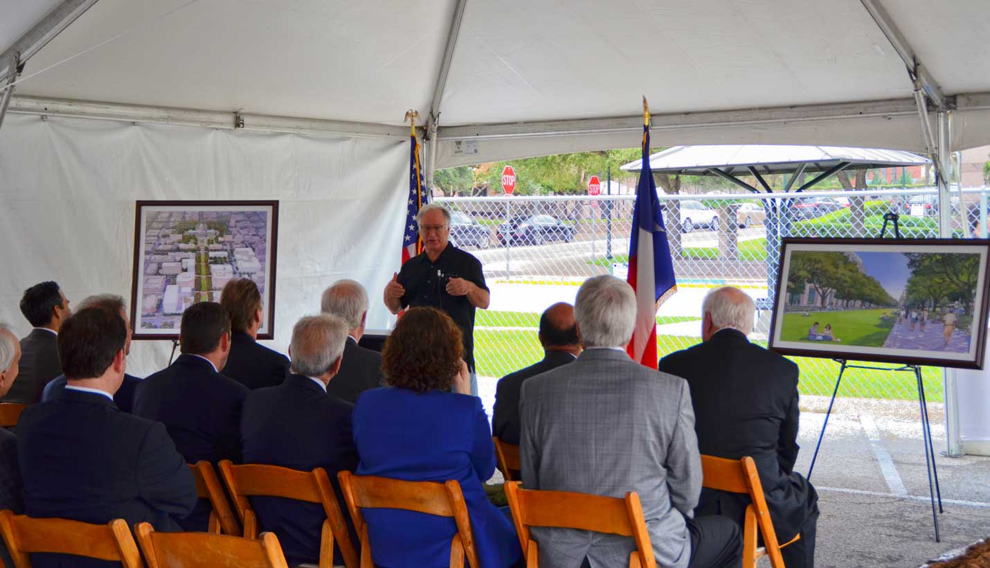 State Senator Kirk Watson speaks at groundbreaking ceremony. - 